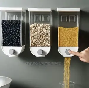 3piece Wall-Mounted Cereal Dispenser, Food Storage Container