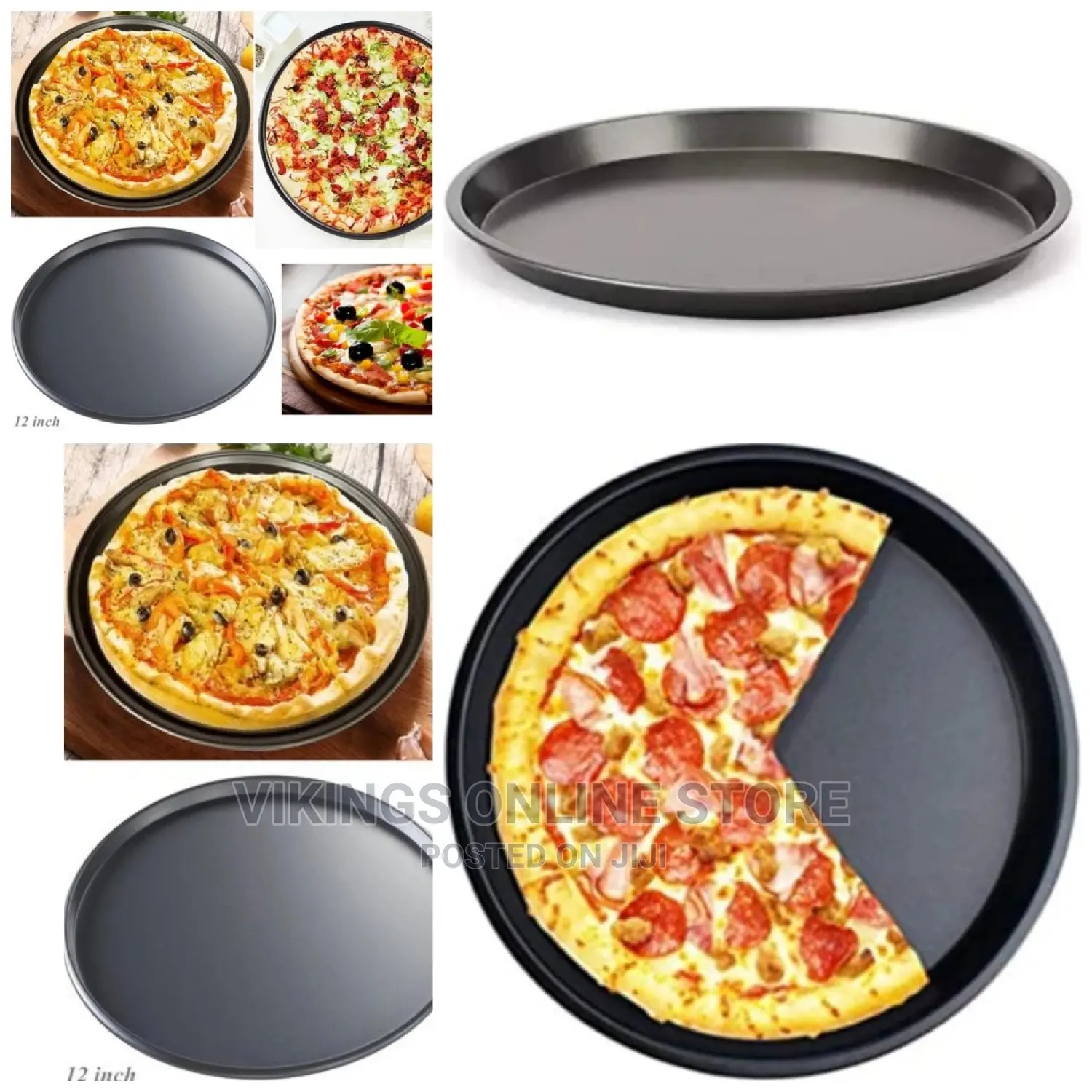 Non-Stick Pizza Steel Baking Round Oven Tray Pan, 30cm