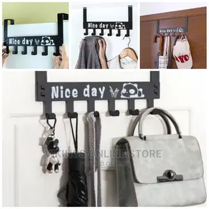 6 Hooks Nice Day Metal Hooks Door Bags Clothes Hanger Rack