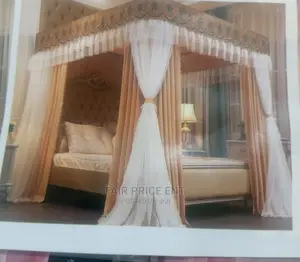 Vip Executive 4 Stands Mosquito Net With Curtains.( Brown)