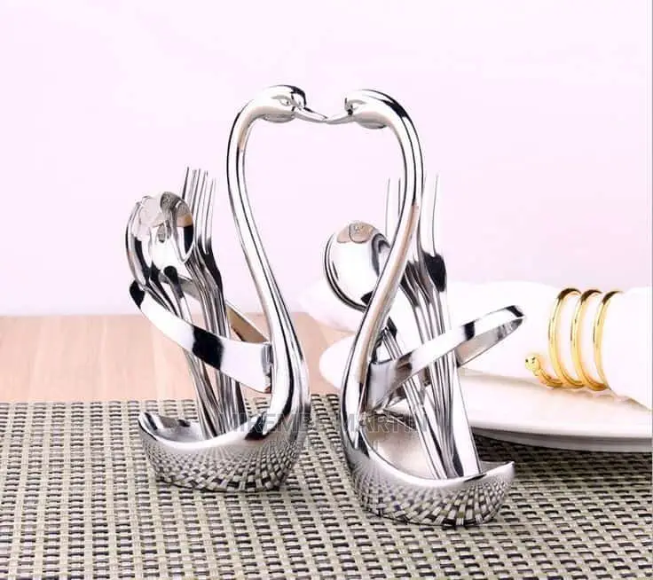 Swan Spoon and Fork Holder