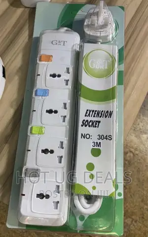 4 Way Standard Extension Cable Socket With Individual Switch