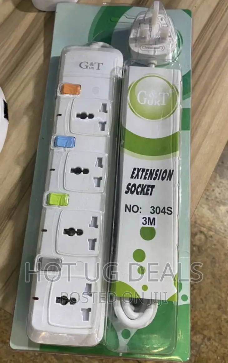 4 Way Standard Extension Cable Socket With Individual Switch