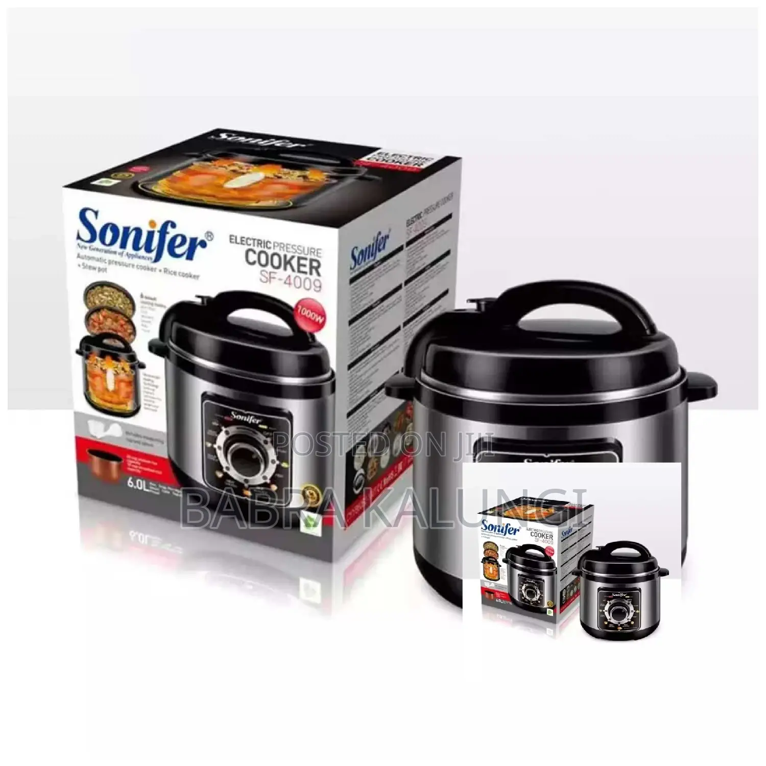 Sonifer 6l Electric Pressure Cooker/Rice Cooker