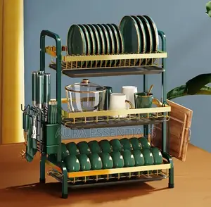 Multifunctional 3 Layer R Shaped Dish/Bowl Rack