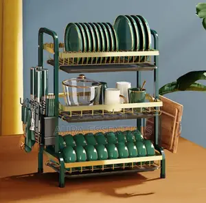 Multifunctional 3 Layer R Shaped Dish/Bowl Rack