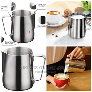 Milk Serving Cup 1L – Stainless Steel, Milk Jug for Coffee
