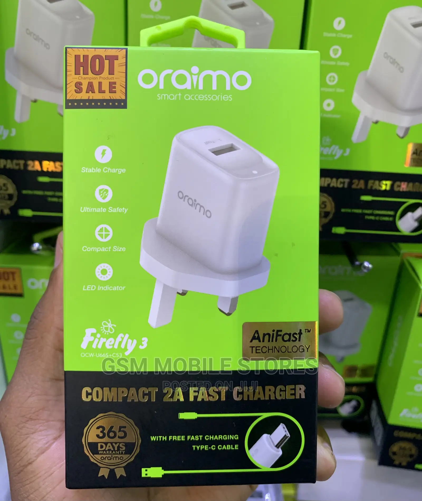 Oraimo Fast Charging Adapter + USB-C Cable