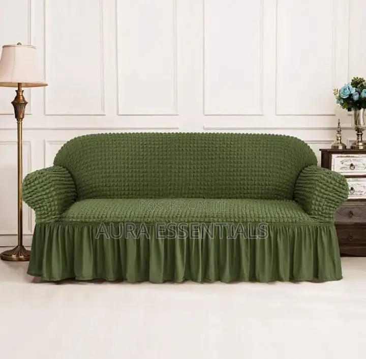 3:2:1 Green Six Seaters Elastic Sofa Covers