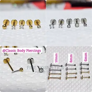 1pc Titanium Nose Pin Threadless Push in Screw Nose Stud
