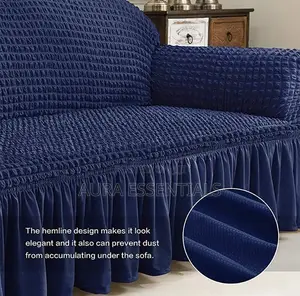 3:2:1 Navy Blue Six Seater Elastic Sofa Cover