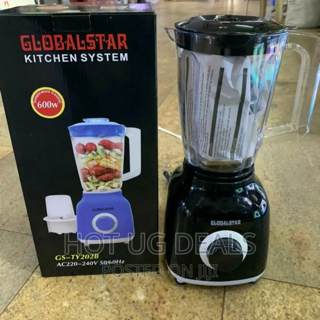 1.5L Global Star Glass Blender Juicer 2 In 1 – Black/White