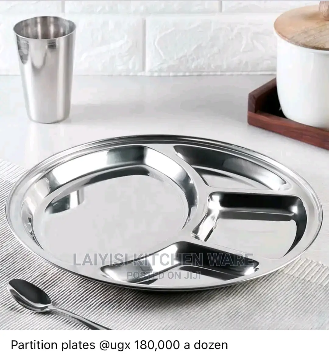 Adozen of 12pieces Partioned Stainless T Platter