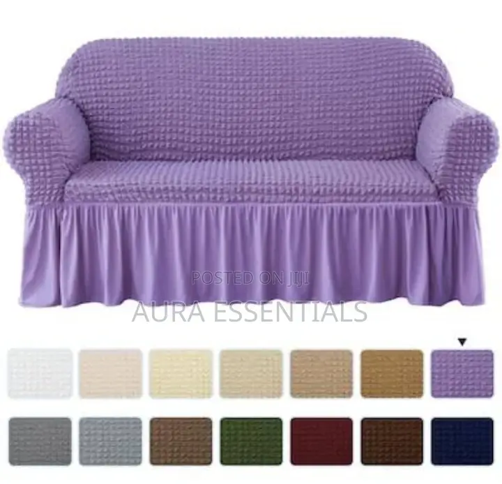 3:2:1 Purple Six Seater Elastic Sofa Cover