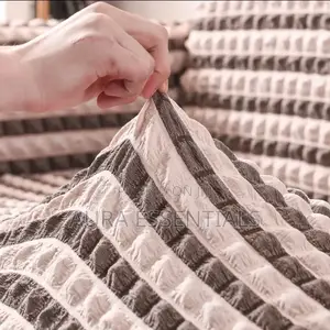 3:1:1 Fiver Seater Double Khaki Elastic Sofa Cover
