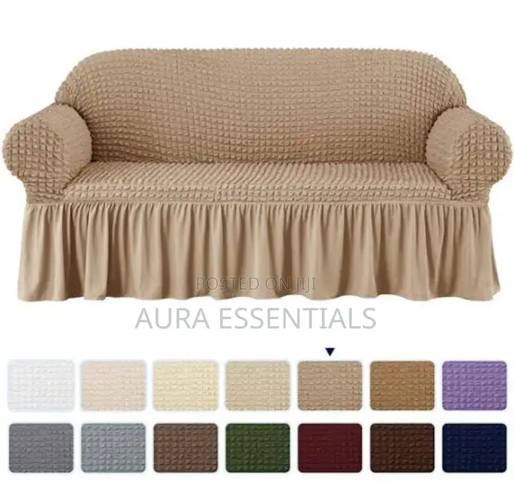 2:1:1 Khaki Four Seater Elastic Sofa Cover