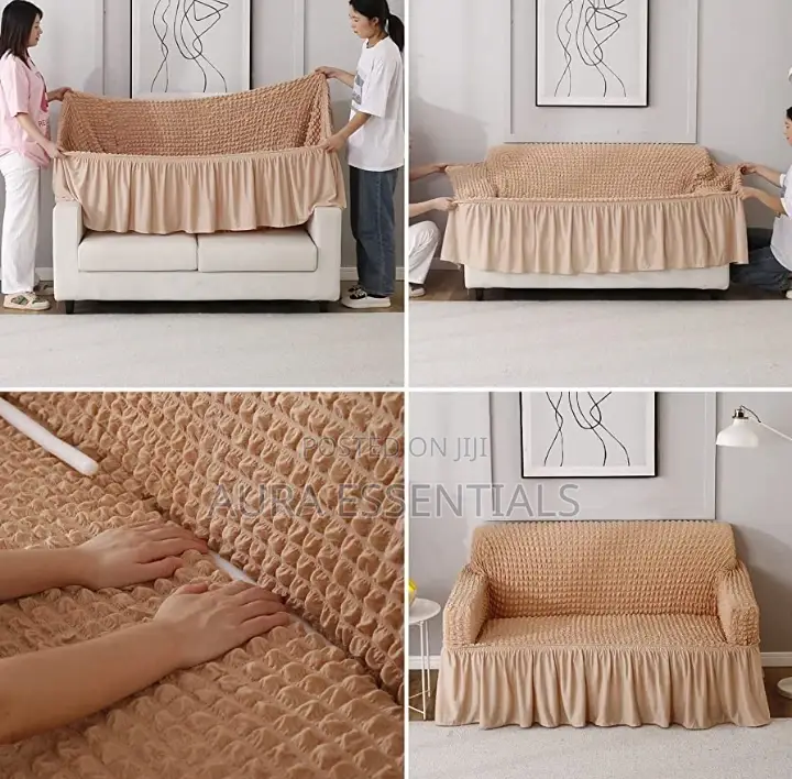 2:1:1 Khaki Four Seater Elastic Sofa Cover
