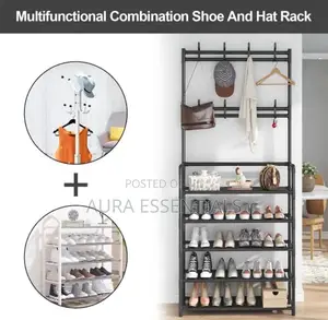 Multifunction Combination Shoe and Hat Rack