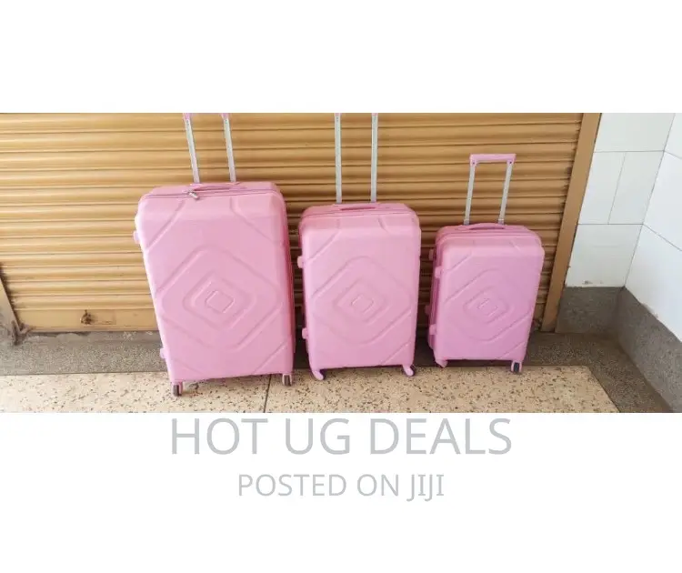 Waterproof Plastic Travel Suitcases- Pink