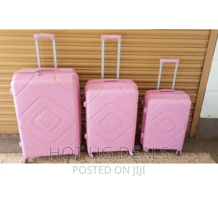 Waterproof Plastic Travel Suitcases- Pink