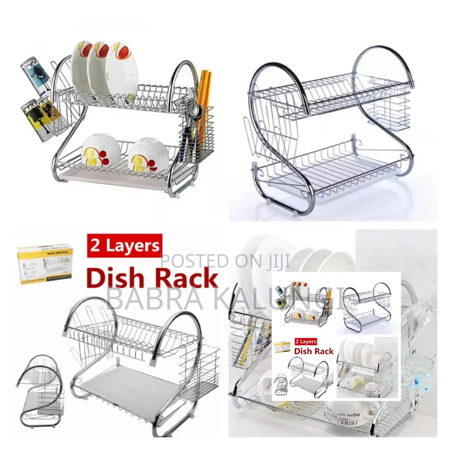 2layer Stainless Steel Dish Drying Drainer Rack