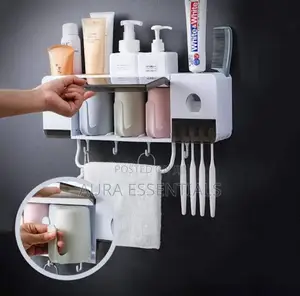 Toothpaste Dispenser and Toothbrush Holder