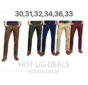 5 Pack of Men’S Khaki Stretcher Trousers - Multicolor
