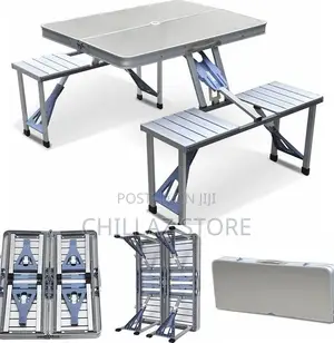 Foldable Picnic Table and Stool Set.