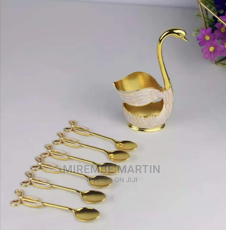 Swan Gold Spoon Holder