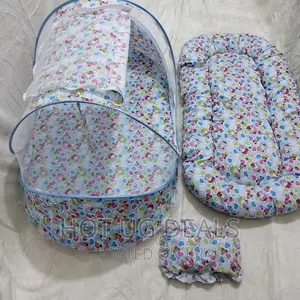 3pcs Baby Mosquito Net With Pillow and Mattress- Multicolor