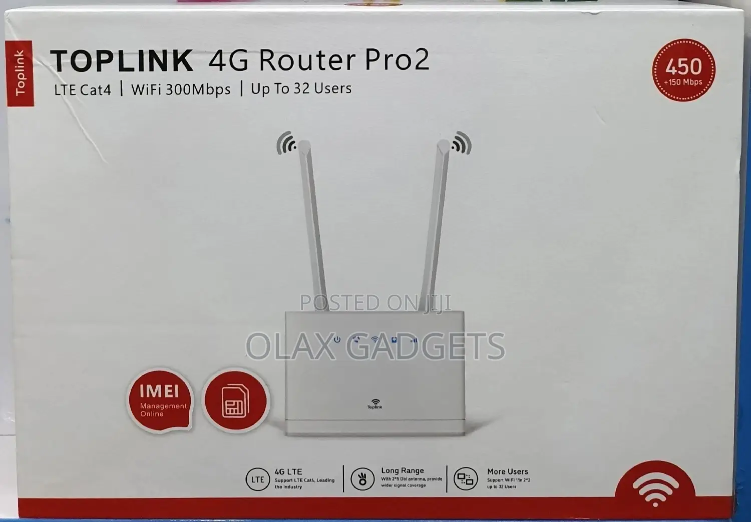 Toplink Pro 2 4G LTE 450mbps Simcard Unlocked Router