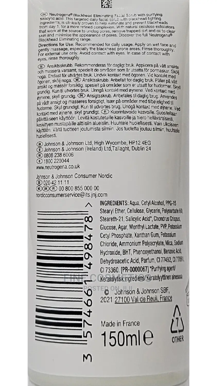 NEUTROGENA Blackhead Eliminating 2%Salicylic Acid Face Scrub