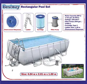 BESTWAY Power Steel Swimming Pool | Ladder | Filter 4mx2mx1m
