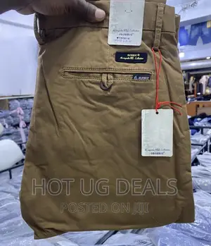 Men’S Khaki Stretcher Trousers - Coffee Brown