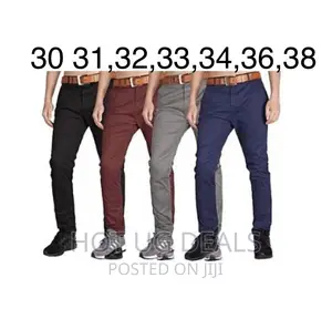 4 Pack Of Men's Stretcher Khaki Trousers- Multicolour