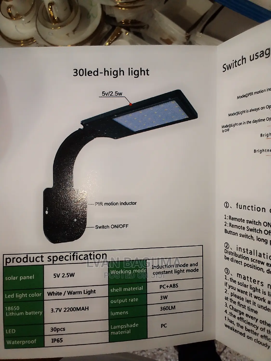 Solar Motion Light - Sensitive Motion Sensor, Save Energy