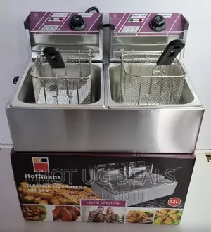 Hoffmans 12l Commercial Electric Double Deep Fryer - Silver