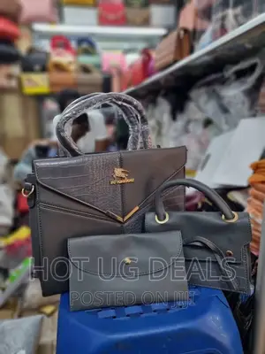 2pc Ladies Classic Handbag- Black
