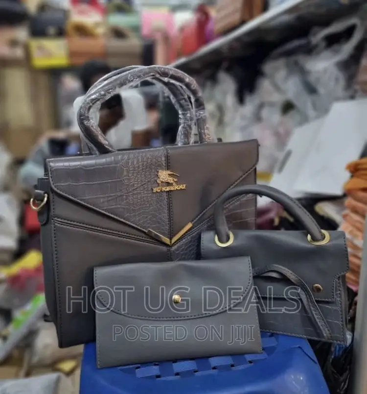 2pc Ladies Classic Handbag- Black