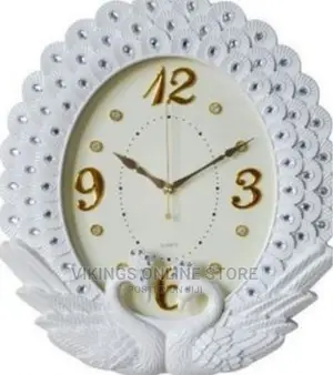 Peacock Silent Stylish Wall Clock – White