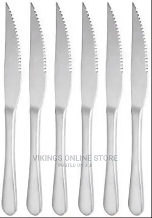 6 Pieces of Table Steak Knives Cutlery Set, Silver