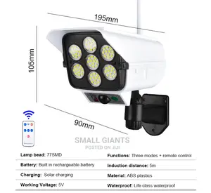 2 in 1 Solar Light Security Dummy Camera Remote LED Lamp