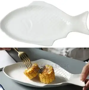 19 Inch Steak, Fish Plate Tray Dinner Platter, Bowl- White