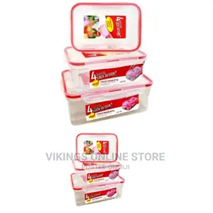 3 Pieces of Plastic Food Storage Container Boxes-Colourless