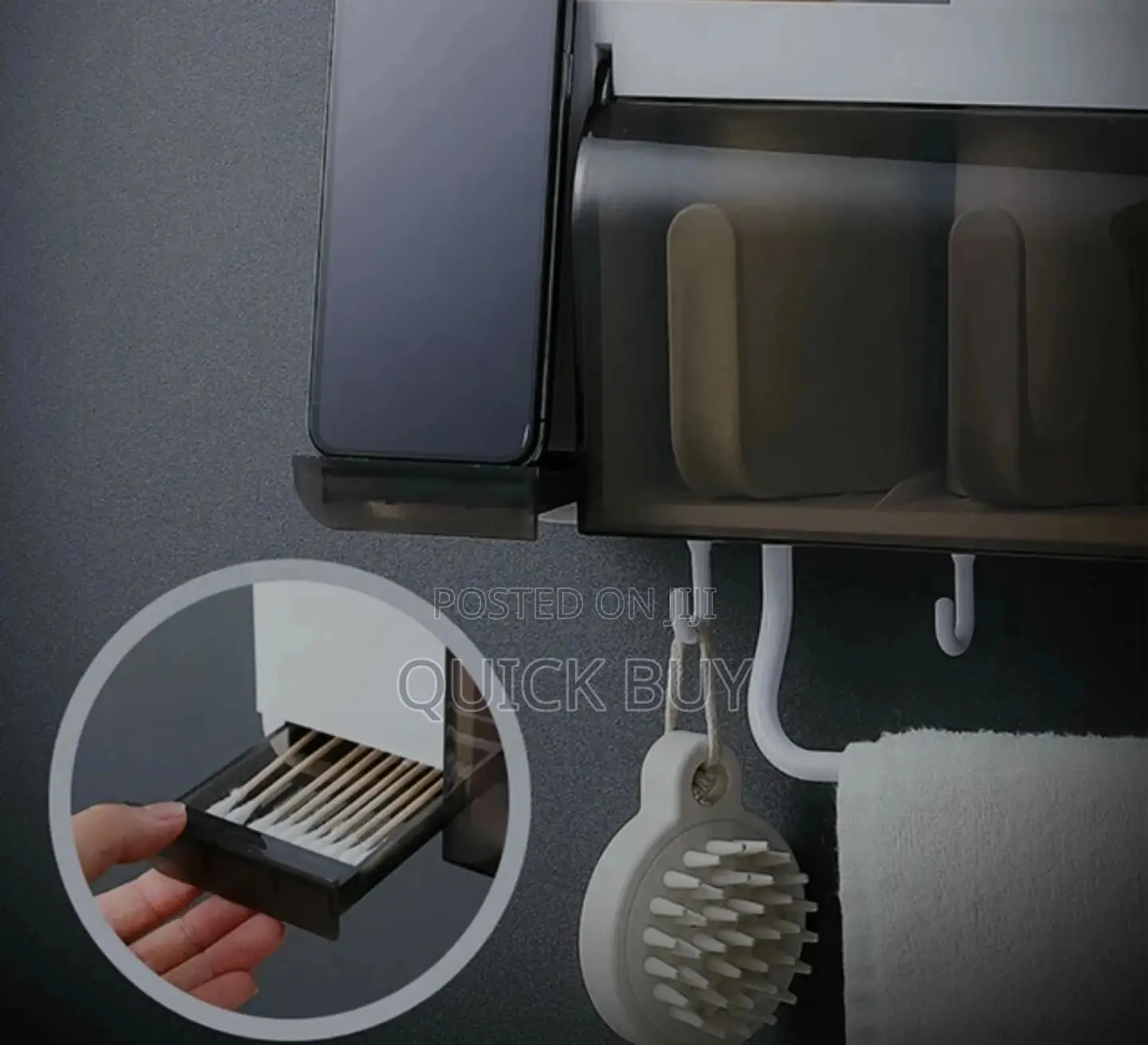 Punch Free Super Bathroom Toothbrush Holder Storage Rack