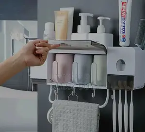 Punch Free Super Bathroom Toothbrush Holder Storage Rack