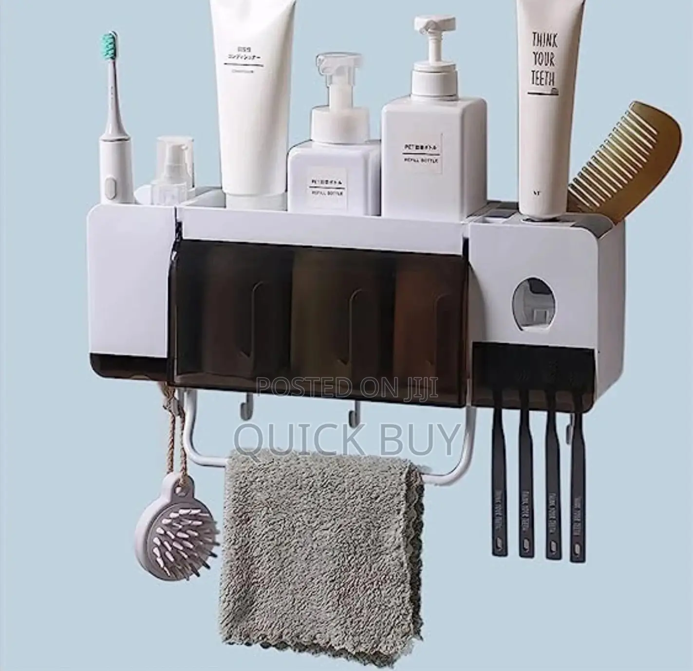 Punch Free Super Bathroom Toothbrush Holder Storage Rack