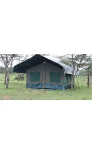 A 10-20ft High Quality Canvas Camping Tent With Sun Canopy