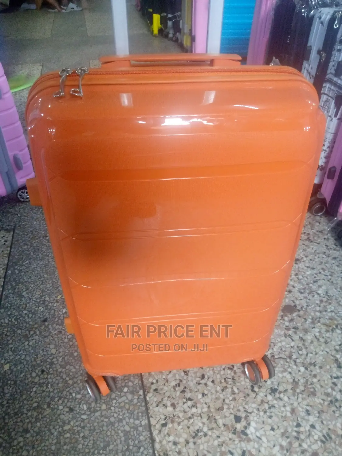 Original Rubber Plastic Suitcases.Medium .( Orange)