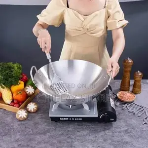 Stainless Steel Work Stir Frying Pan.
